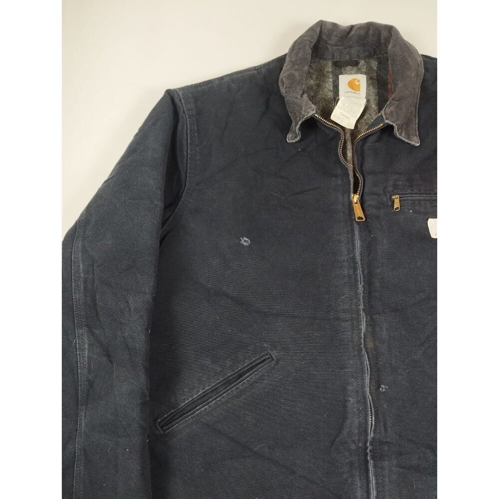Vintage Carhartt Men Size 46 Tall Navy Blue J01 DNY Blanket Lined Detroit Jacket - Picture 6 of 8